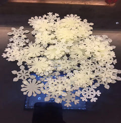 3D Glow-in-the-Dark Snowflake Wall Stickers - 50 Pack Winter Decor