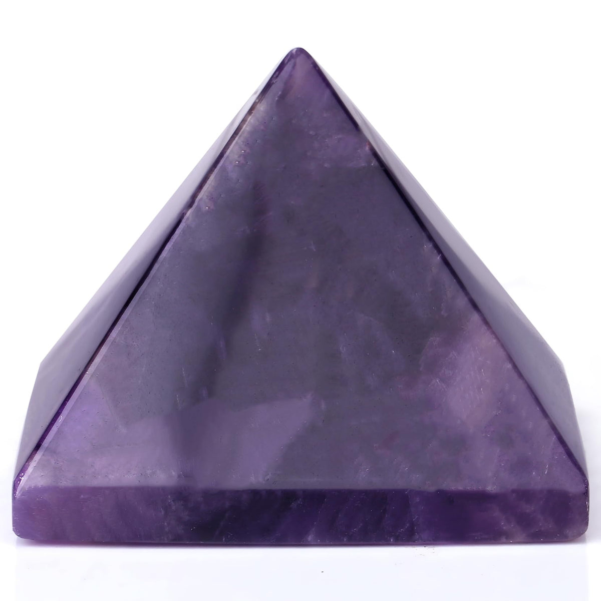 Amethyst Crystal Pyramid — 2 inch handcrafted natural purple gemstone pyramid on wooden surface — Mystical Gifts by Dufme609