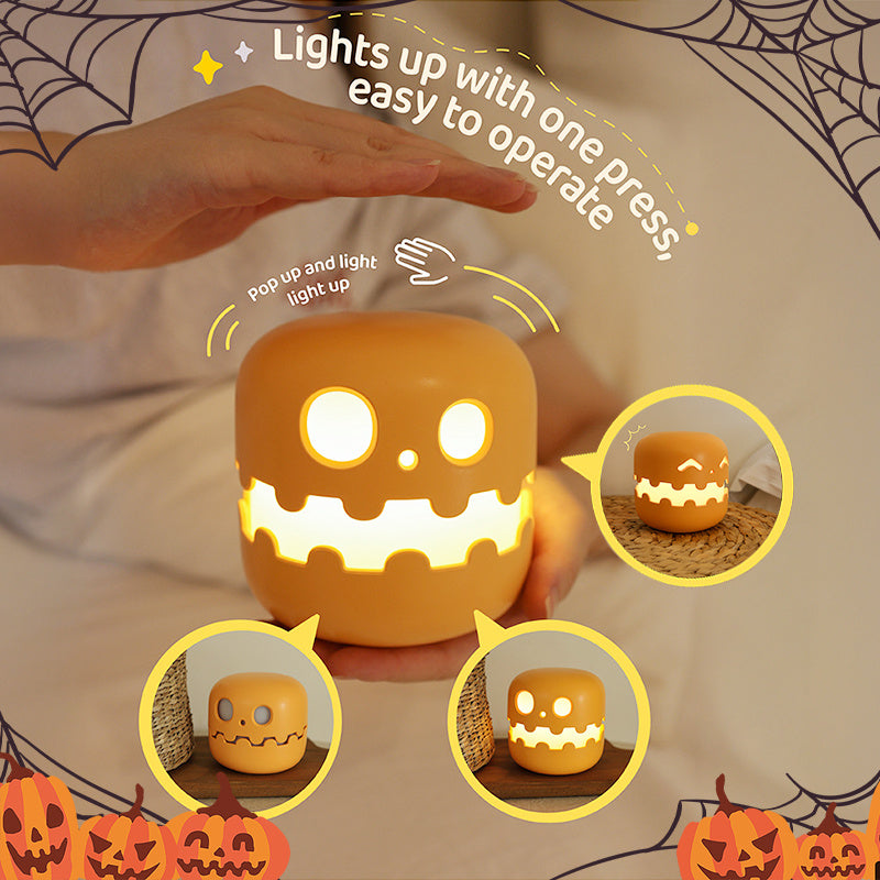 Halloween Pumpkin LED Night Light – Rechargeable Ambience Lamp