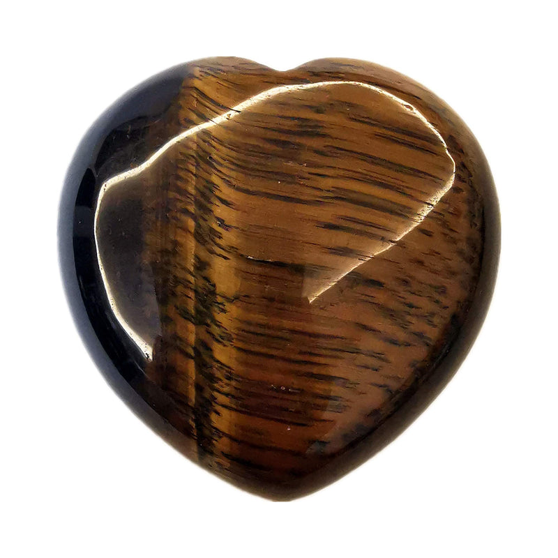 Tiger's Eye Heart Palm Stone — 1.57