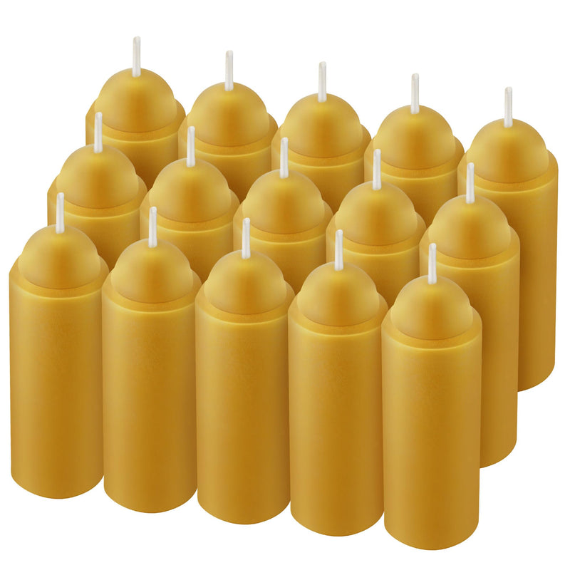 Dunkive Natural Beeswax Candles – 15-Pack | 15-Hour Burn | Smokeless Emergency & Lantern Candles