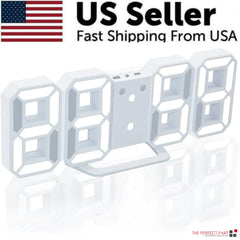 3D LED Digital Clock | Wall Desk Alarm Auto-Dimming