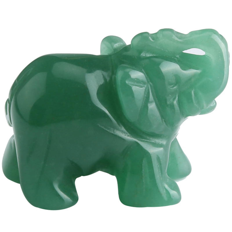 Green Aventurine Elephant Crystal Figurine — 1.5