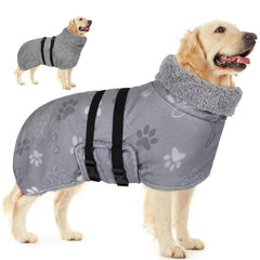 Dog Quick-Drying Bathrobe - Super Absorbent Reversible Drying Robe with Adjustable Buckles for All Breeds S-XXL