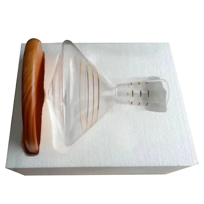 Balance Wine Decanter - Crystal Glass with Wood Base