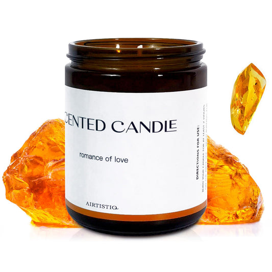 Amber Black Ritual Candle Set — 5 soy wax aromatherapy candles in elegant amber black glass jars — Mystical Gifts by Dufme609