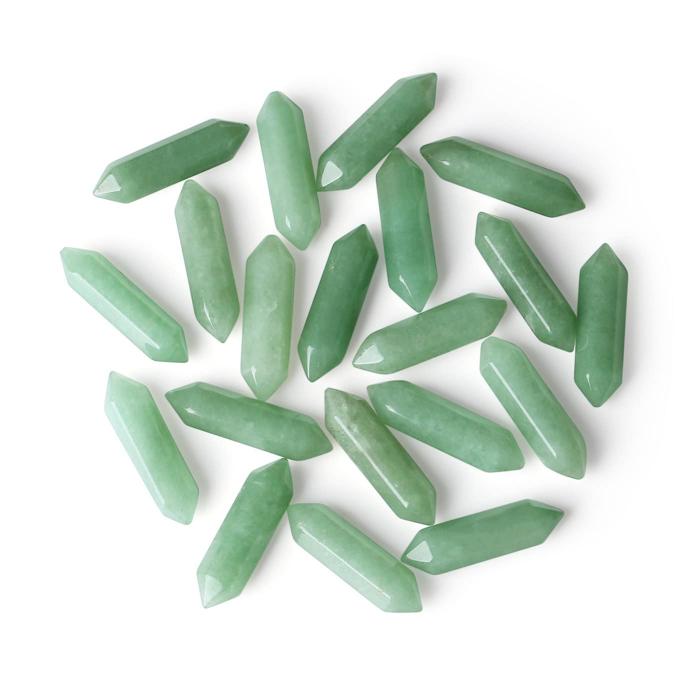 Green Aventurine Crystal Wands — 10-Piece Polished Stone Set for Meditation & Spiritual Use