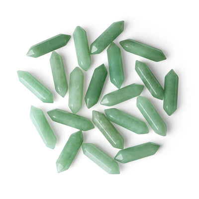 Green Aventurine Crystal Wands — 10-Piece Polished Stone Set for Meditation & Spiritual Use
