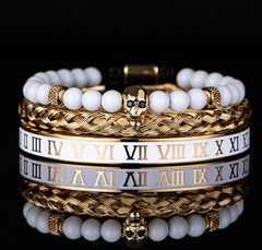 Roman Numerals Crown Stainless Steel Bracelet - Elegant Accessory