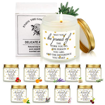 Fumete Scented Soy Candles – 10-Pack | 3.5oz Each | 10 Unique Scents | Appreciation Gift
