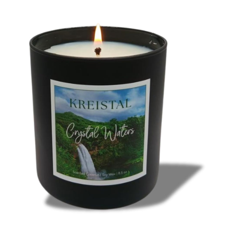 Luxury Aromatherapy Scented Candle - Crystal Waters Essential Oil Fragrance