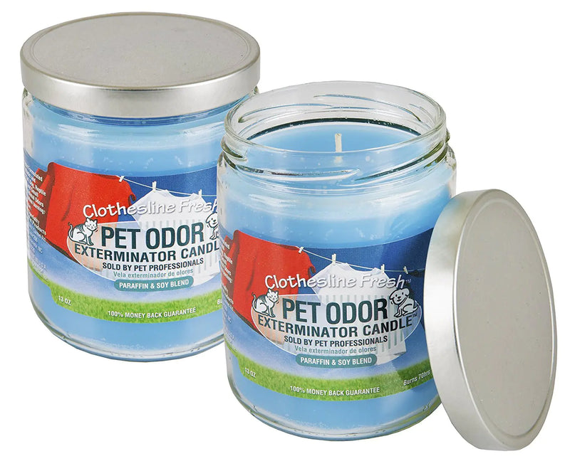 Pet Odor Exterminator Specialty Pet Products Clothesline Fresh 13 Oz Candle 2-Pack