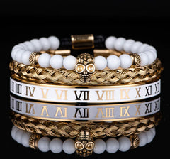 Roman Numerals Crown Stainless Steel Bracelet - Elegant Accessory