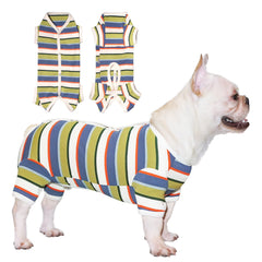 Dog Pajamas Colorful Jumpsuit - Soft Cotton Blend Recovery Suit & Daily Wear for Small & Medium Dogs