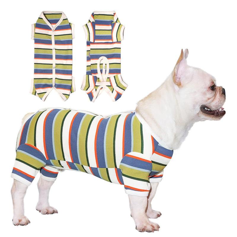 Dog Pajamas Colorful Jumpsuit - Soft Cotton Blend Recovery Suit & Daily Wear for Small & Medium Dogs