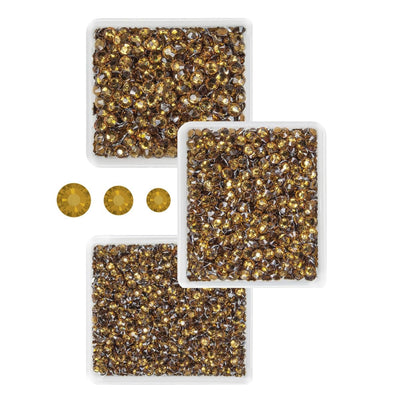 Amber Brown Resin Rhinestones - 3 Sizes 3-5mm Flatback Crystal Gems for Nails, Tumblers & DIY Crafts