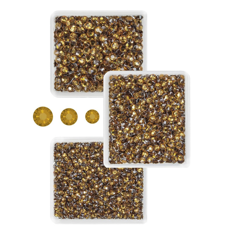 Amber Brown Resin Rhinestones - 3 Sizes 3-5mm Flatback Crystal Gems for Nails, Tumblers & DIY Crafts