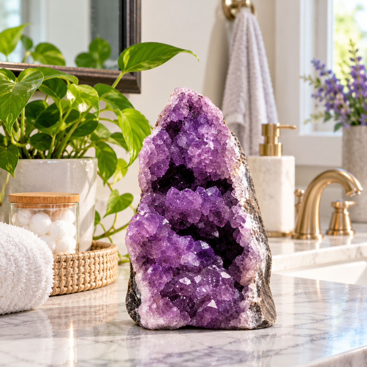 Natural Amethyst Crystal Geode from Uruguay - 0.5 -1 lb