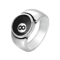 Billiard 8 Ball Ring - Stainless Steel Biker Signet Ring