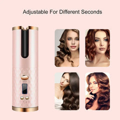 Cordless Auto-Rotating Hair Curler | LCD Ceramic Curling Iron