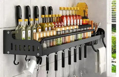 Wall-Mounted Kitchen Storage Rack | Multi-Function Organizer