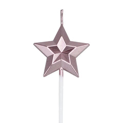 Metallic Diamond Star Candles for Romantic Celebrations