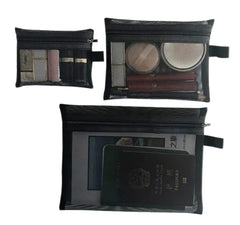 Portable Mini Mesh Makeup Bag - Compact Travel Organizer