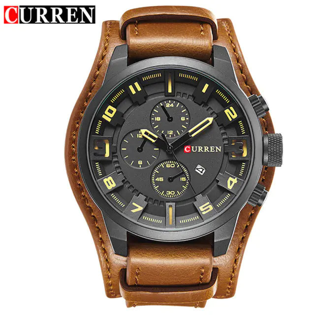 CURREN Luxury Military Watch - Men's Quartz Leather Watch