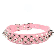 Spiked Dog Collar | Studded Leather Adjustable Collar