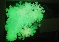 3D Glow-in-the-Dark Snowflake Wall Stickers - 50 Pack Winter Decor