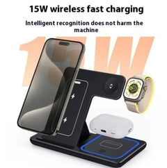 3-in-1 Wireless Charger Stand - 15W Fast Charging Station