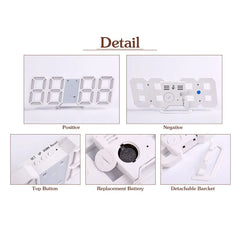 3D LED Digital Clock | Wall Desk Alarm Auto-Dimming
