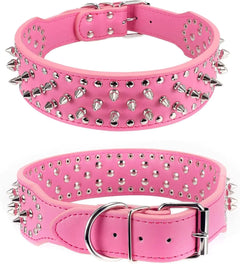 Spiked Dog Collar | Studded Leather Adjustable Collar