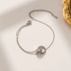 Roman Digital Double Ring Buckle Bracelet – Adjustable Fashion Bangle