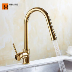 "Haimeisi Gold Pull-Out Kitchen Faucet 8055D"