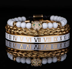Roman Numerals Crown Stainless Steel Bracelet - Elegant Accessory