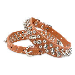 Spiked Dog Collar | Studded Leather Adjustable Collar