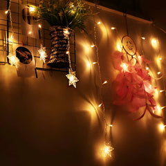 Snowflake Fairy Curtain Lights - Magical LED String Lights for Home & Events