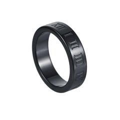 Roman Digital Ring in Titanium Steel - Personalized Jewelry
