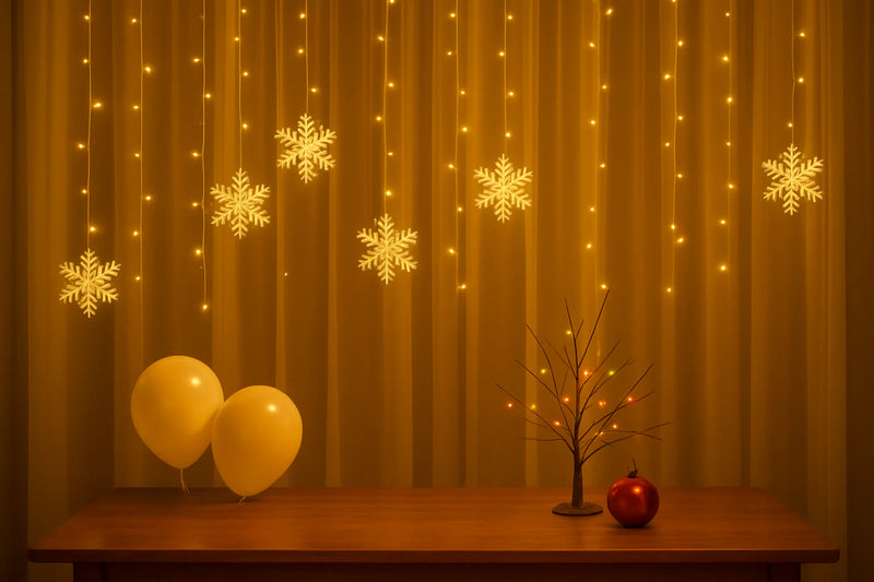 Snowflake Fairy Curtain Lights | Christmas Winter Decor