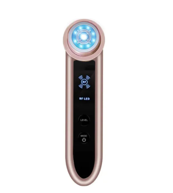 RF EMS Hot and Cold Facial Beauty Device with Vibration & Light Therapy (Gold, Pink, White)