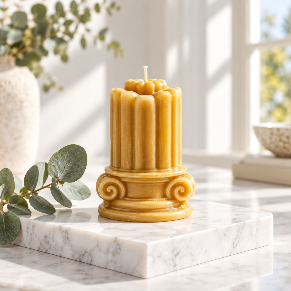 Romano Sculptural Pillar Soy Candle
