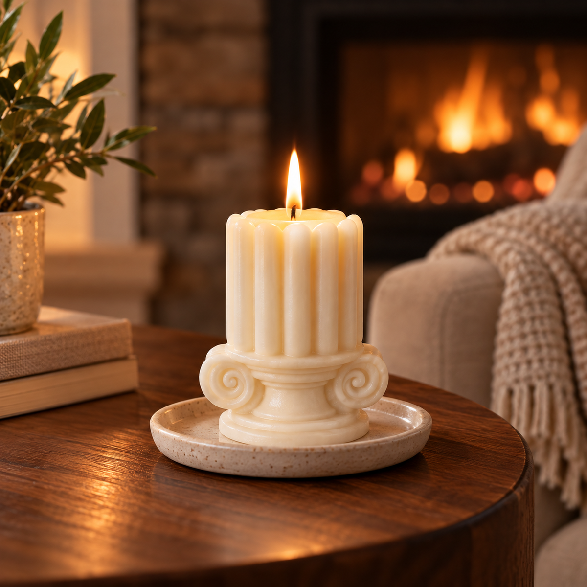 Romano Sculptural Pillar Soy Candle