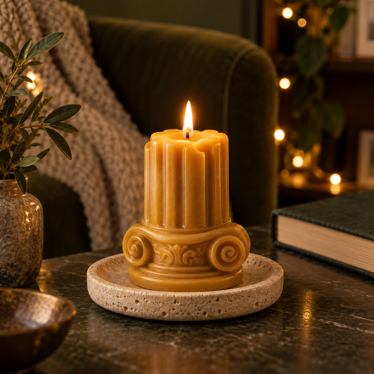 Romano Sculptural Pillar Soy Candle