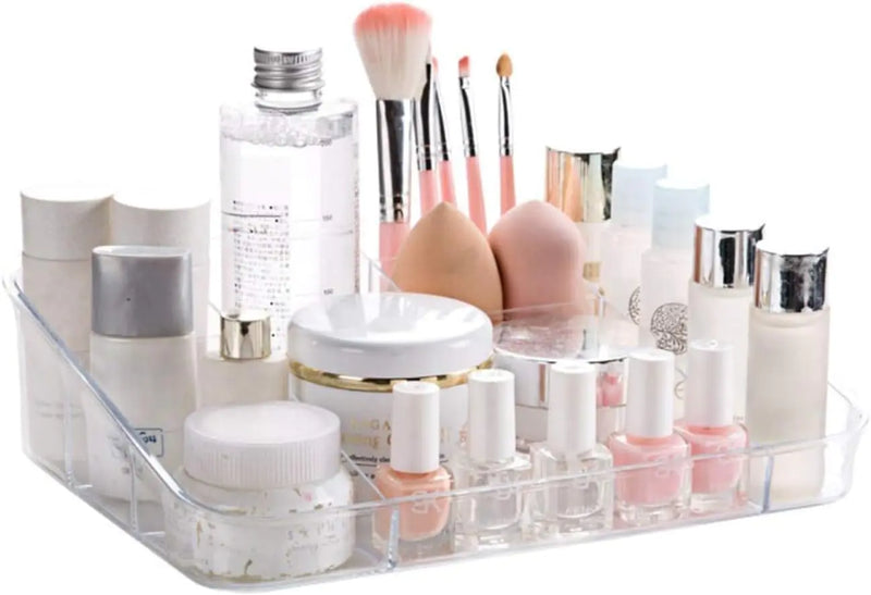 SUNFICON Makeup Tray Organizer - Clear Acrylic Cosmetic Display Case