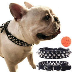 Spiked Dog Collar | Studded Leather Adjustable Collar