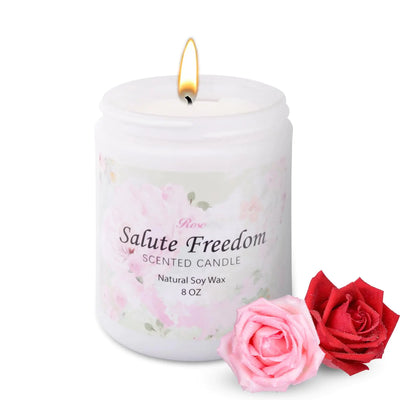 Gadojuewo Rose Scented Candle — 8oz 46H Aromatherapy Stress Relief Candle for Women