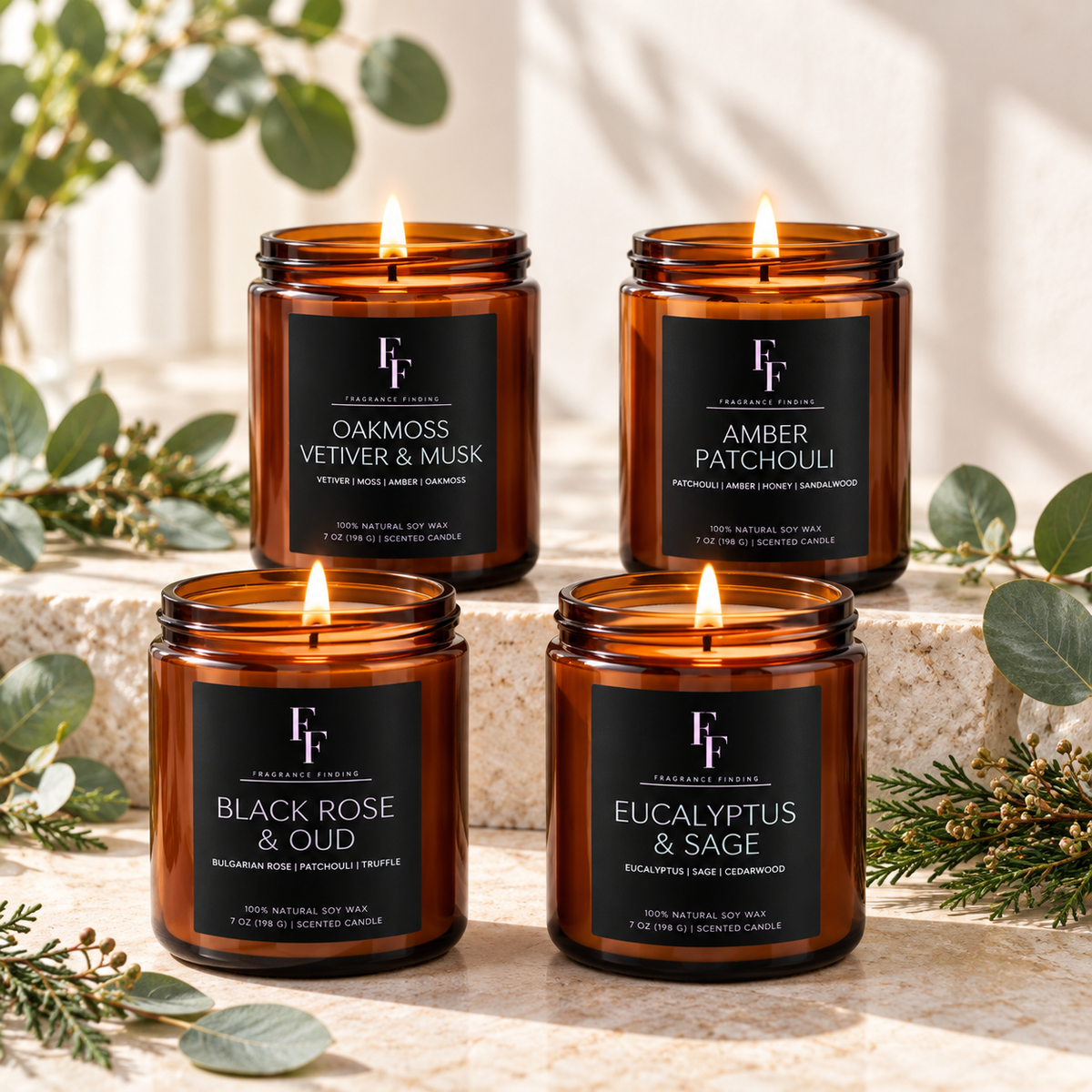 Winter Aromatherapy Soy Candle Gift Set – 4 Pack, 28 oz