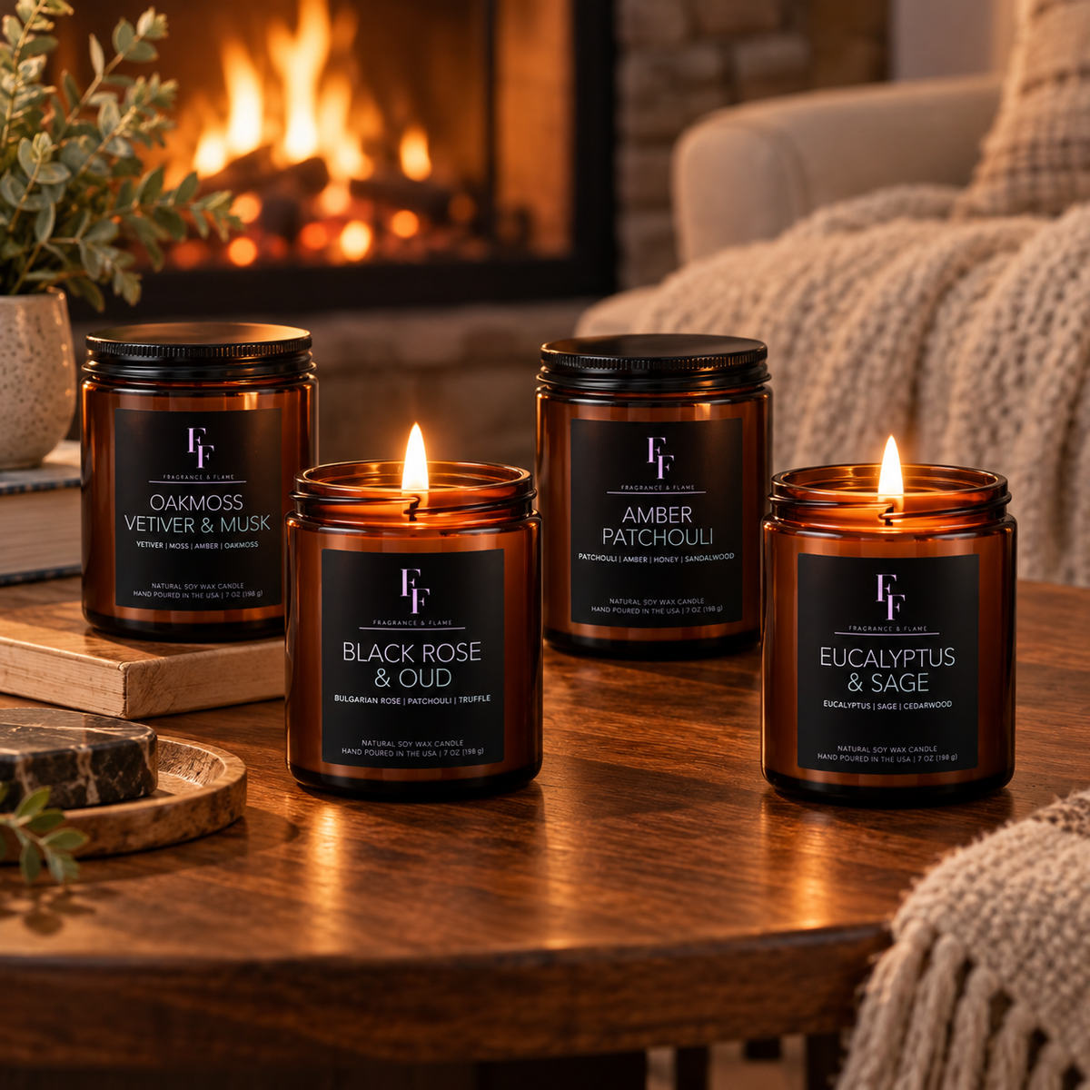 Winter Aromatherapy Soy Candle Gift Set – 4 Pack, 28 oz