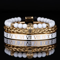 Roman Numerals Crown Stainless Steel Bracelet - Elegant Accessory